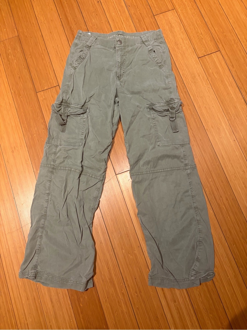 American Eagle Outfitters Men's Olive Cargo Pants - Utility Style